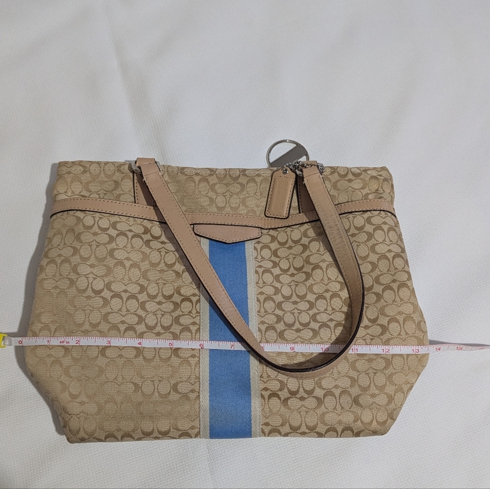 Coach Signature Stripe Vintage Tote/ Shoulder Bag - Picture 13 of 15
